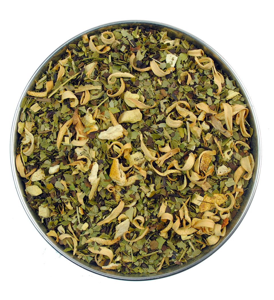 a yerba tea with orange and licorice