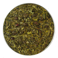 sencha green tea with japanese cherries