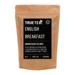 English Breakfast Organic Black Tea tea product in a brown Kraft packet which is eco friendly.
