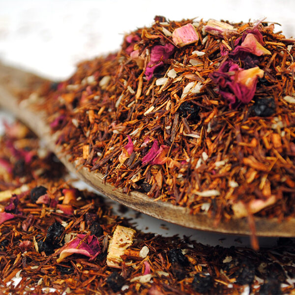 Rhubarb and Berries Rooibos Tea by True Tea Company A rooibos tea with berries and rhubarb