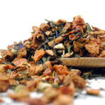 A fruit tea with sencha, apple and mint ingredients