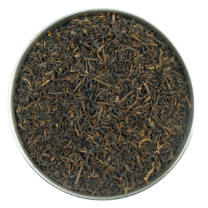 Aerial view of a decaffeinated assam black tea tgfop1
