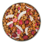 a fruit tea with cherries, coconut and kiwi