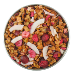 a fruit tea with cherries, coconut and kiwi