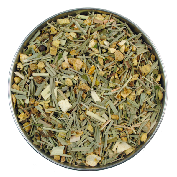 a herbal tea with ginger and lemongrass