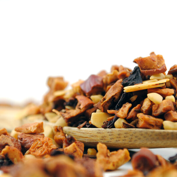 Caramel Almonds Fruit Tea by True Tea Company almond fruit tea which tastes like banoffee pie