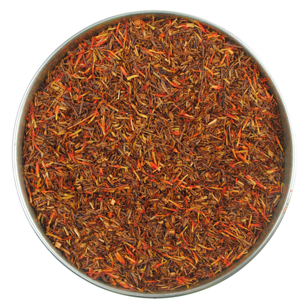 A rooibos tea with orange flavouring and safflowers