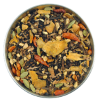 Aerial view of Turmeric Masala Chai Black Tea by True Tea Company