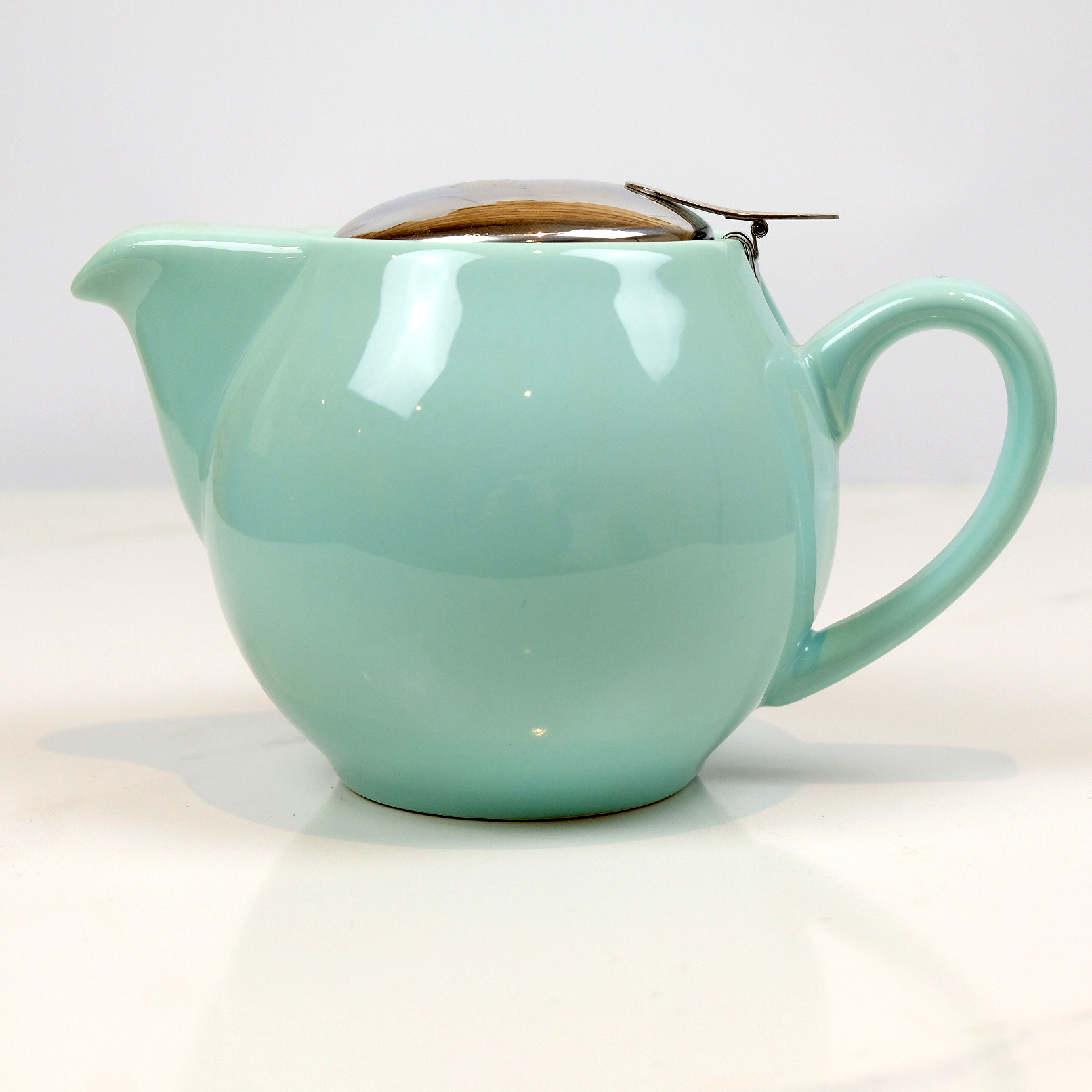 SAKI Large Porcelain Teapot, 48 Ounce Tea Pot with Infuser,  Loose Leaf and Blooming Tea Pot - Black: Teapots