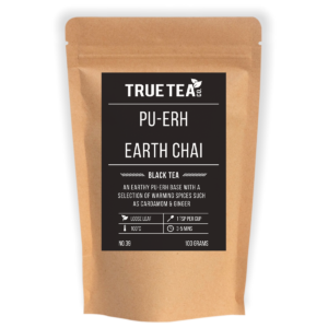 pu-erh earth chai black tea packaging for loose leaf tea