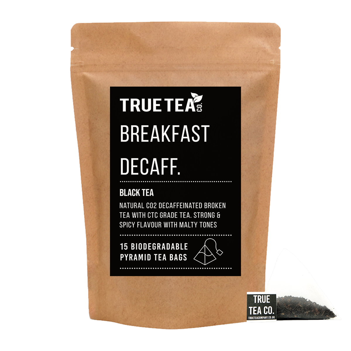 Breakfast Decaff. Pyramid Tea Bags (Plastic Free) True Tea Co. Harrogate