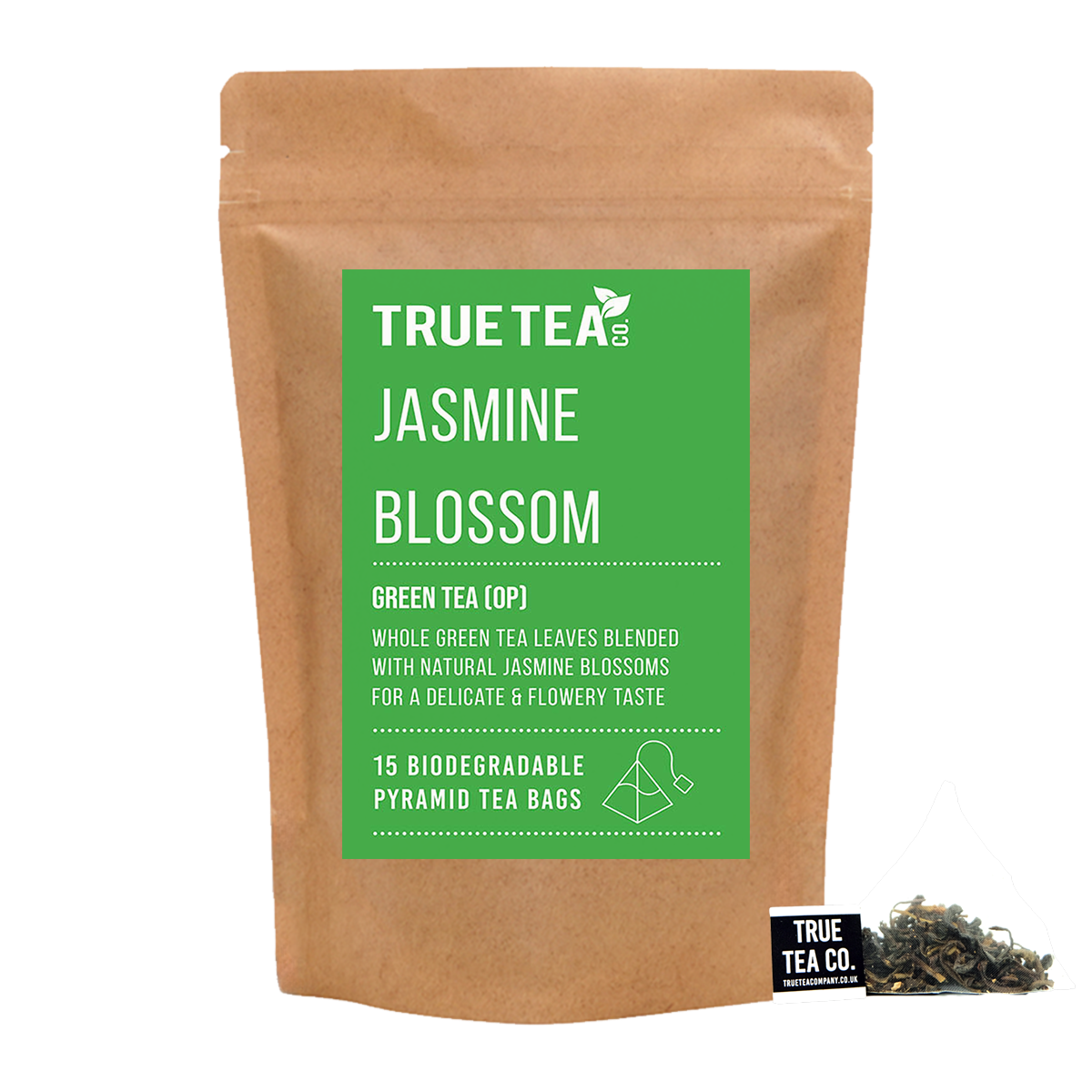 Jasmine Green Tea Pyramid Tea Bags (Plastic Free) True Tea Co.