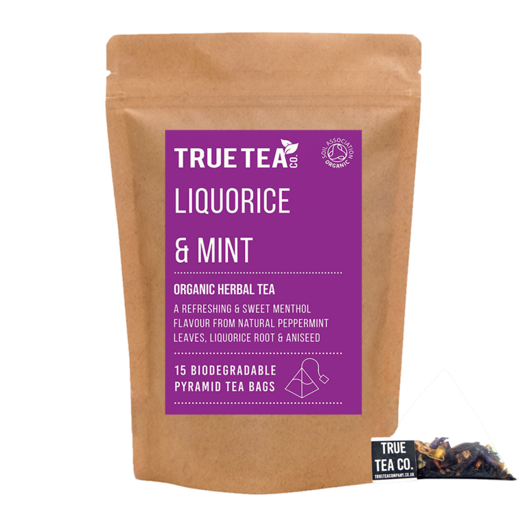 Liquorice & Mint Organic Herbal & Black Pyramid Tea Bags