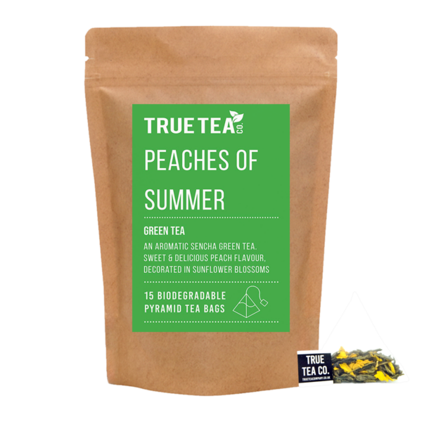 Peaches of Summer Green Pyramid Tea Bags