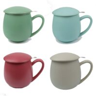 matte teacup with infuser and lid