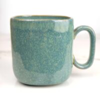 glazed mug blue