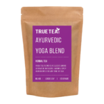 Ayurvedic Yoga Blend Herbal Tea in Kraft Packaging by True Tea Company. A Yoga Tea with a colour label.
