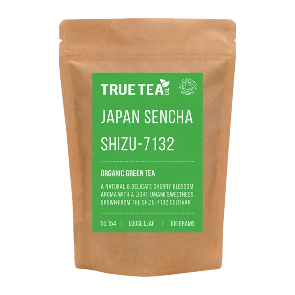 japanese green tea packaging of Sencha Shizu 7132