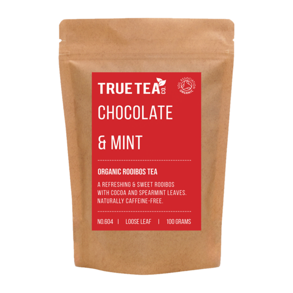 Chocolate and Mint Organic Rooibos Tea Packaging