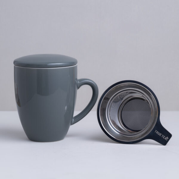 Ceramic Teacup with Infuser & Lid (350ml) - Grey