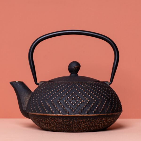 "Yaiba" Cast Iron Teapot - Black/Gold (700ml)